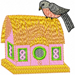 Bird Houses Embroidery Design 4 Bird Houses Embroidery Design 4
